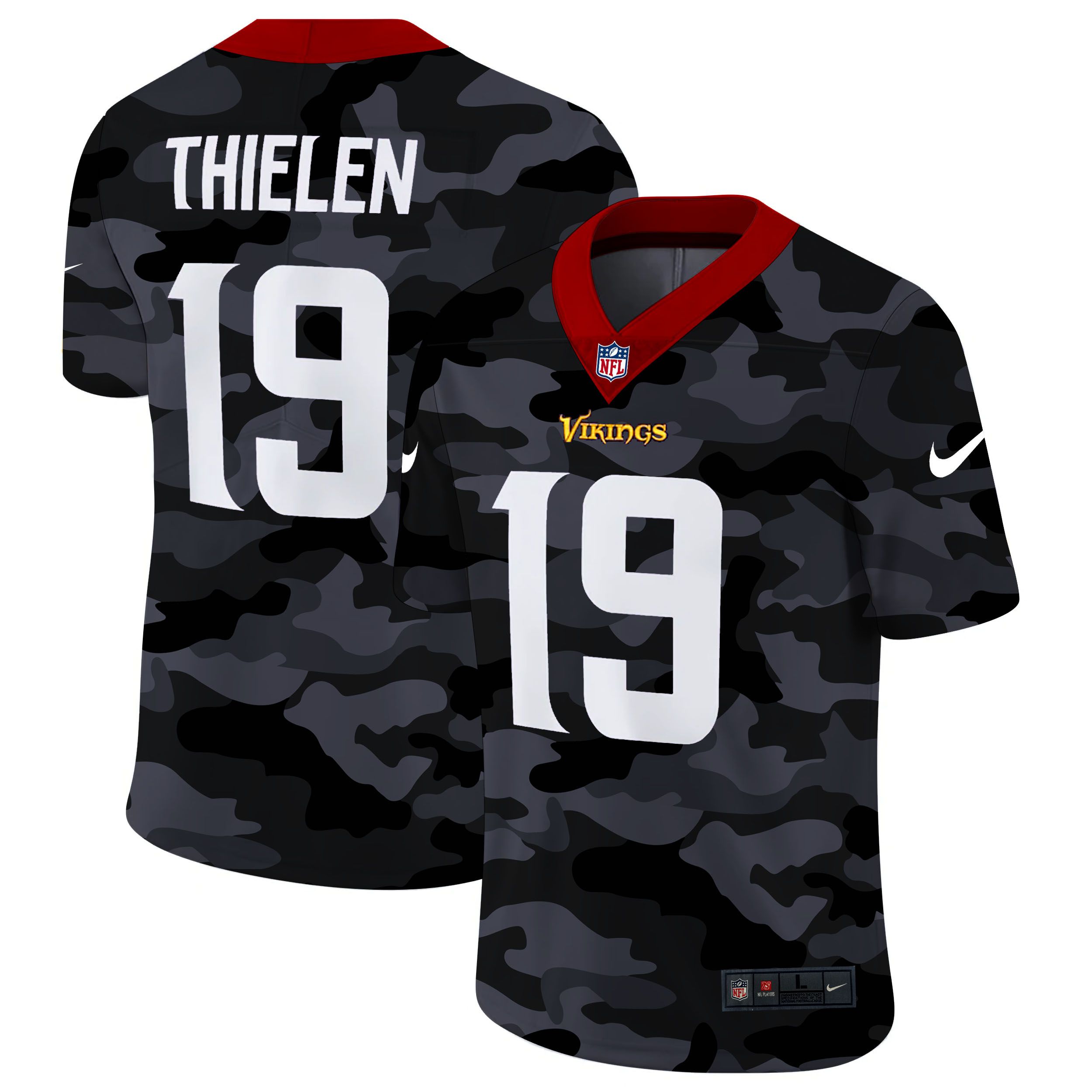 Men Minnesota Vikings #19 Thielen 2020 Nike 2ndCamo Salute to Service Limited NFL Jerseys->minnesota vikings->NFL Jersey